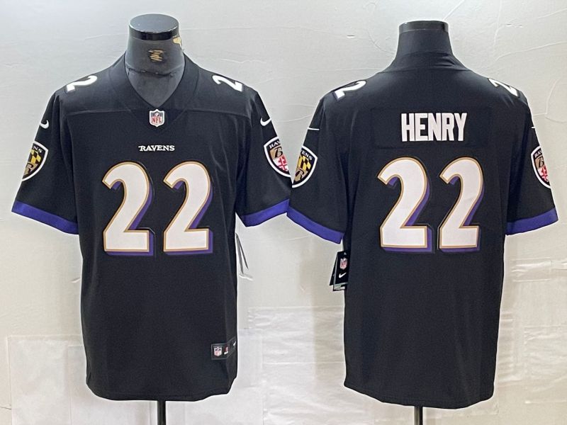 Men Baltimore Ravens #22 Henry Black 2024 Nike Vapor Untouchable Limited NFL Jersey style 1